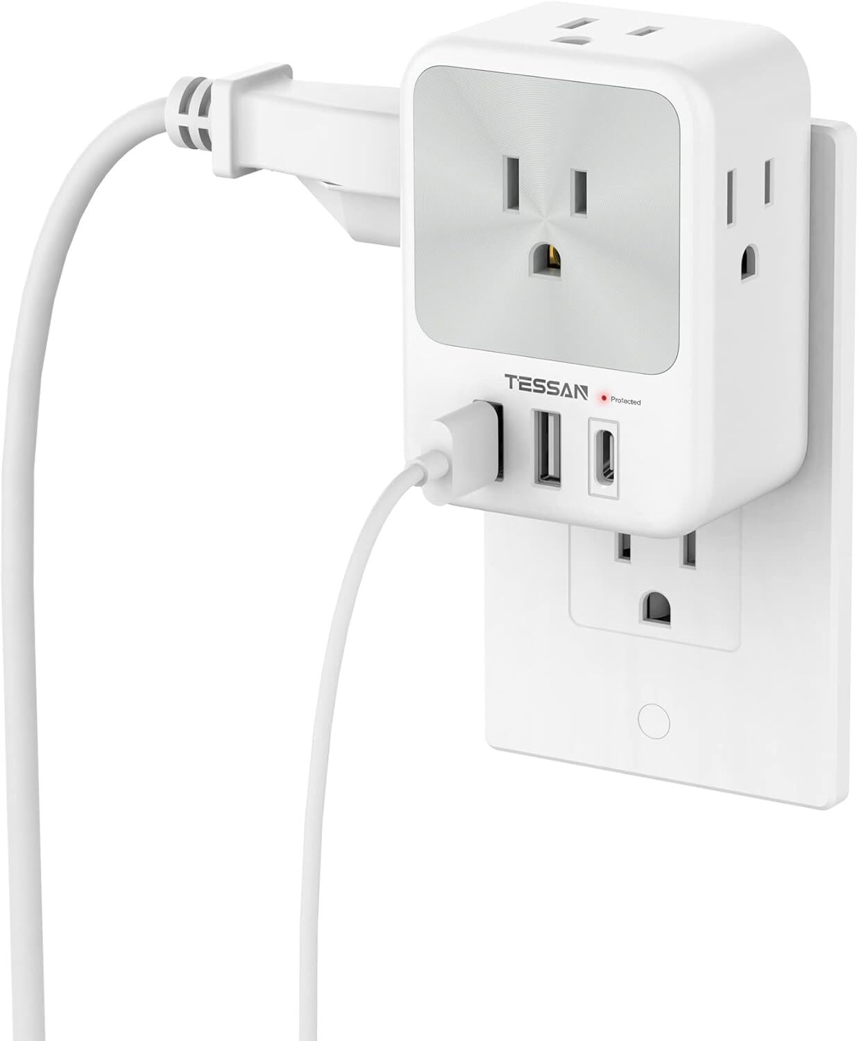 Surge Protector Wall Outlet Extender with 4AC/3 USB Plug Charger for Home Office gallery