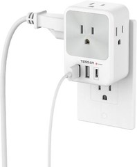 Surge Protector Wall Outlet Extender with 4AC/3 USB Plug Charger for Home Office