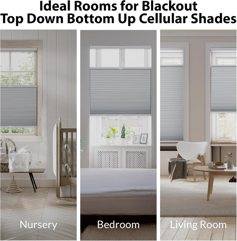 Cordless Blackout Cellular Shade, Ivory, 35" W x 72" H gallery