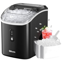 Chewable Pellet Ice Machine – 33lbs/24H, Self-Clean Function