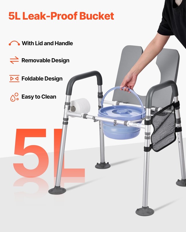 Bedside Commode Chair, 500 lbs Capacity, 4-in-1 Portable Toilet and Raised Toile gallery