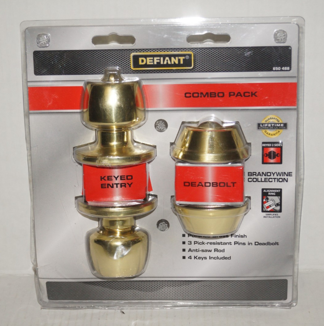 Defiant Brandywine Polished Brass Finish Combo Pack Deadbolt gallery