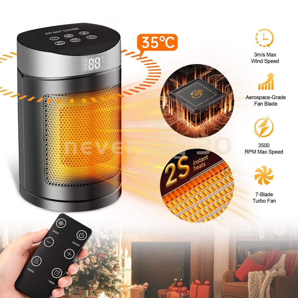 1500W Portable Electric Space Heater Garage Hot Air Fan for Indoor Large Room gallery