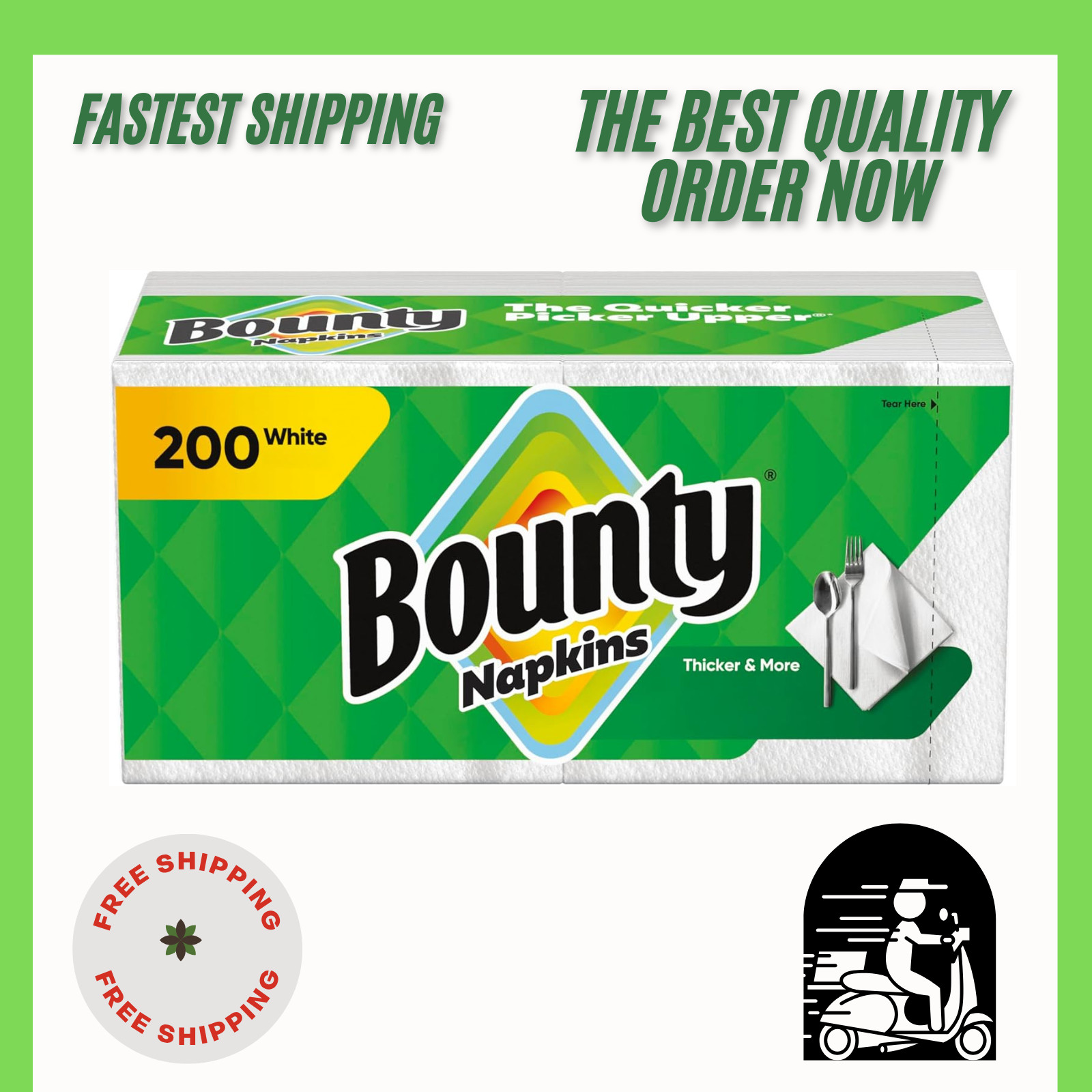 White Paper Napkins 200 Count Disposable Dinner Lunch Party Household Tables gallery