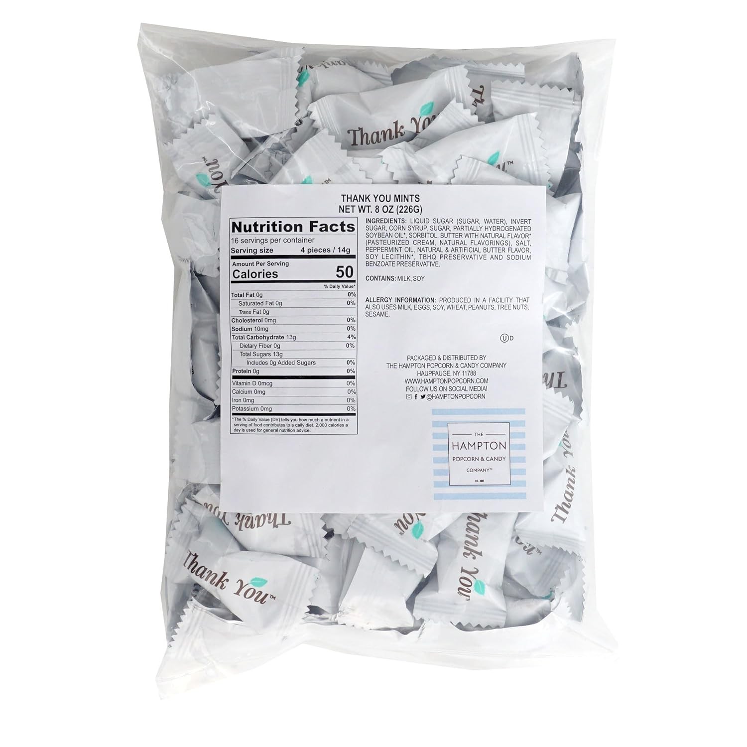 Thank You Candy Buttermints, 8 Ounce Mint Bulk Bag, Approximately 60 8 gallery