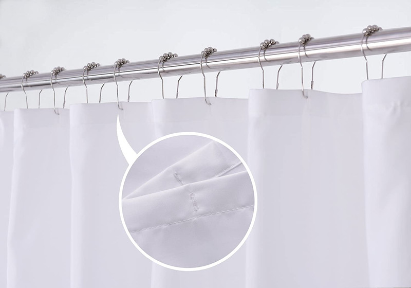 Fabric Shower Curtain Liner Solid White with Magnets, Hotel Quality, 70 X 72 gallery