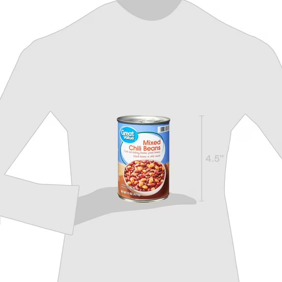 12 pack,Great Value Mixed Chili Beans, 15 oz Can. gallery