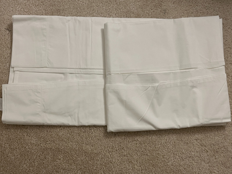 NWOT Casper 100% Cotton Percale Full Queen Flat Sheet White NEW gallery
