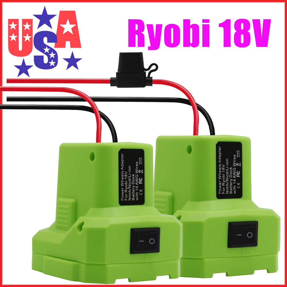 DIY Battery Dock Power Wheel Adapter Connector 14 AWG Wires Holder For Ryobi 18V gallery