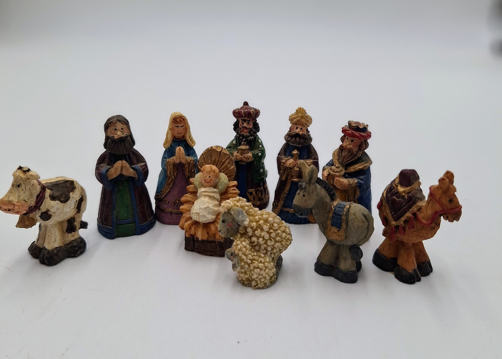 Giftco Inc Miniature Nativity Set Polystone Folk Art Primitive Mini 10 Piece gallery