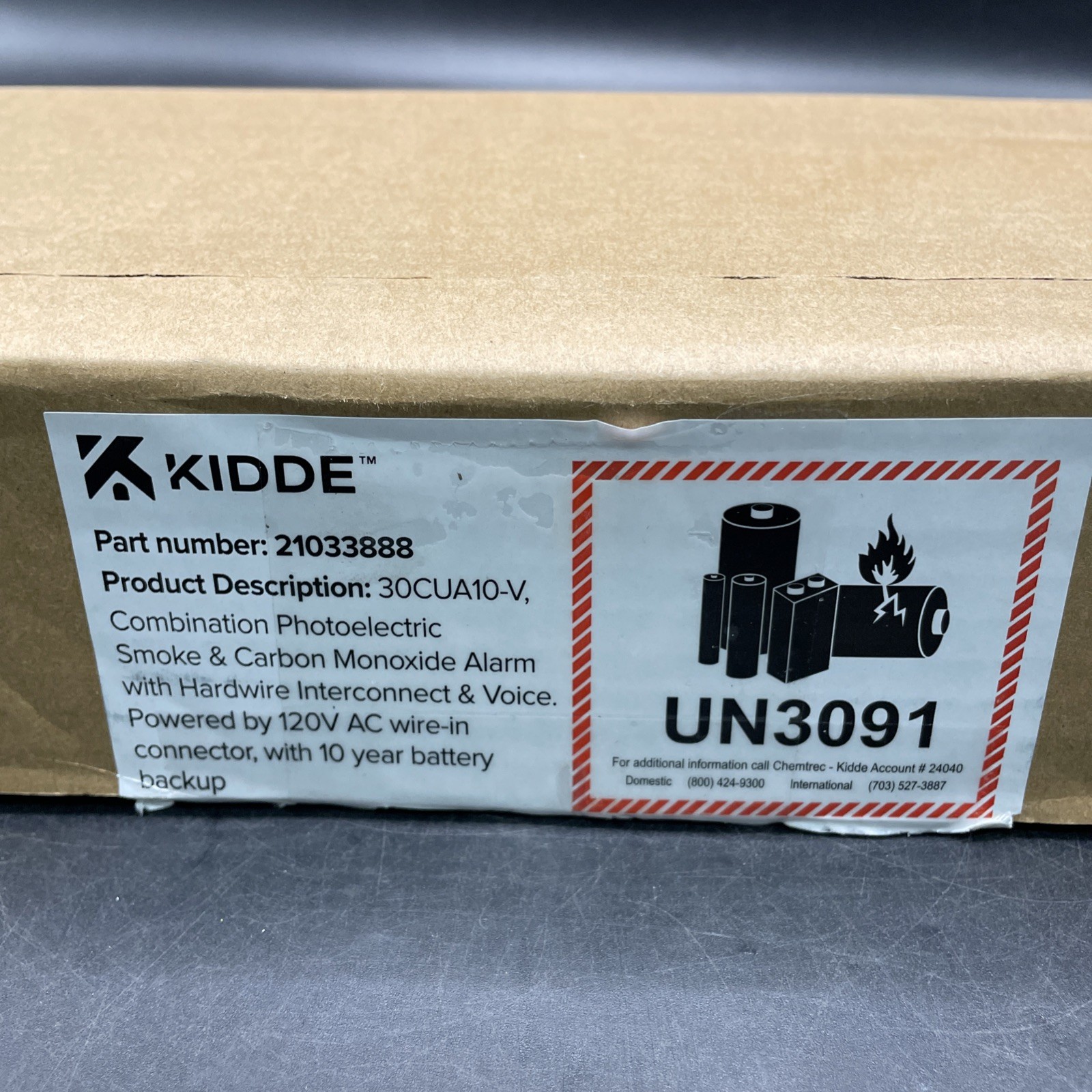 3 PACK - Kidde Hardwired Smoke & Carbon Monoxide Detector, 10 Year - 30CUA10-V gallery