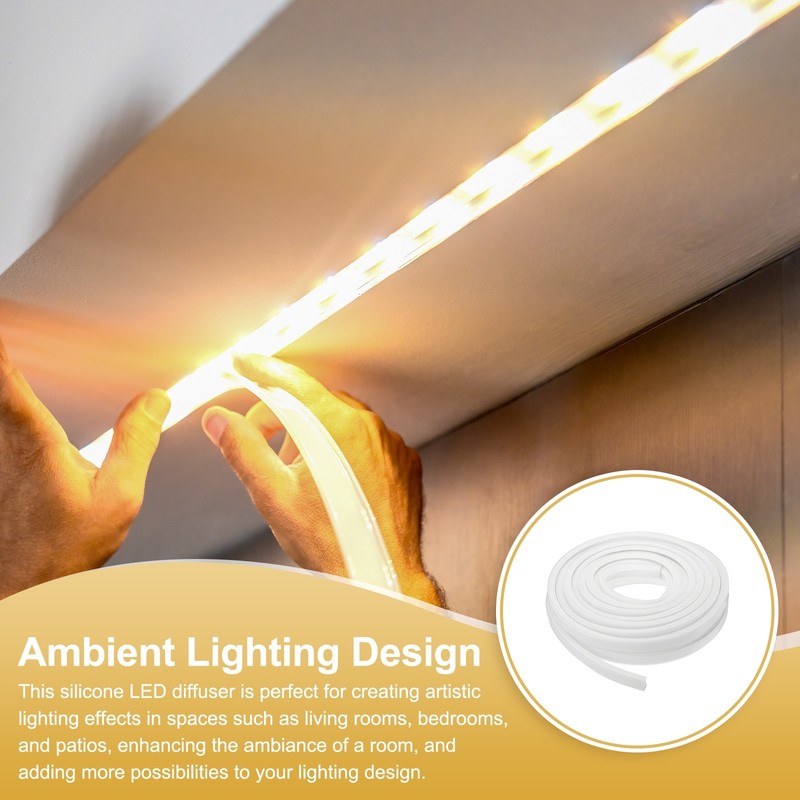 32.8ft/10m LED Diffuser Channel, 20x14mm Silicone LED Channel System gallery