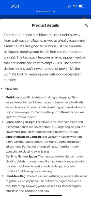 VECELO Leaf Blower & Vacuum, Handheld Electric Blowers for Lawn Care gallery