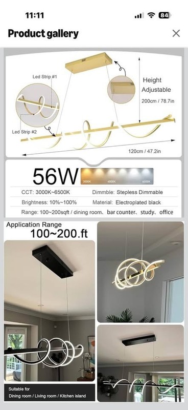 Modern Iland Lights for Kitchen , Spiral gold Chandelier for Dining room 47.2 In gallery