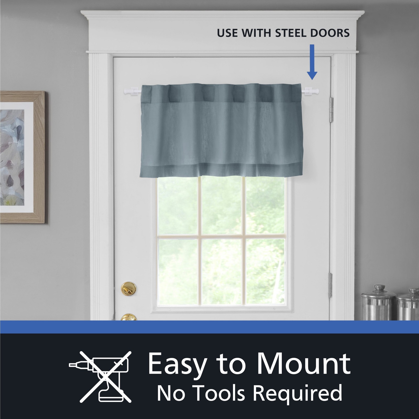 Mainstays 16-28 in. Cameron Adjustable Steel/Plastic Magnetic Drapery Rod gallery