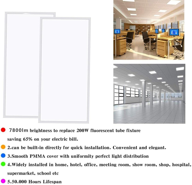 Ultra-thin LED Ceiling Mount Panel Light 2x4ft Light Flat Panel for Home/Kitchen gallery