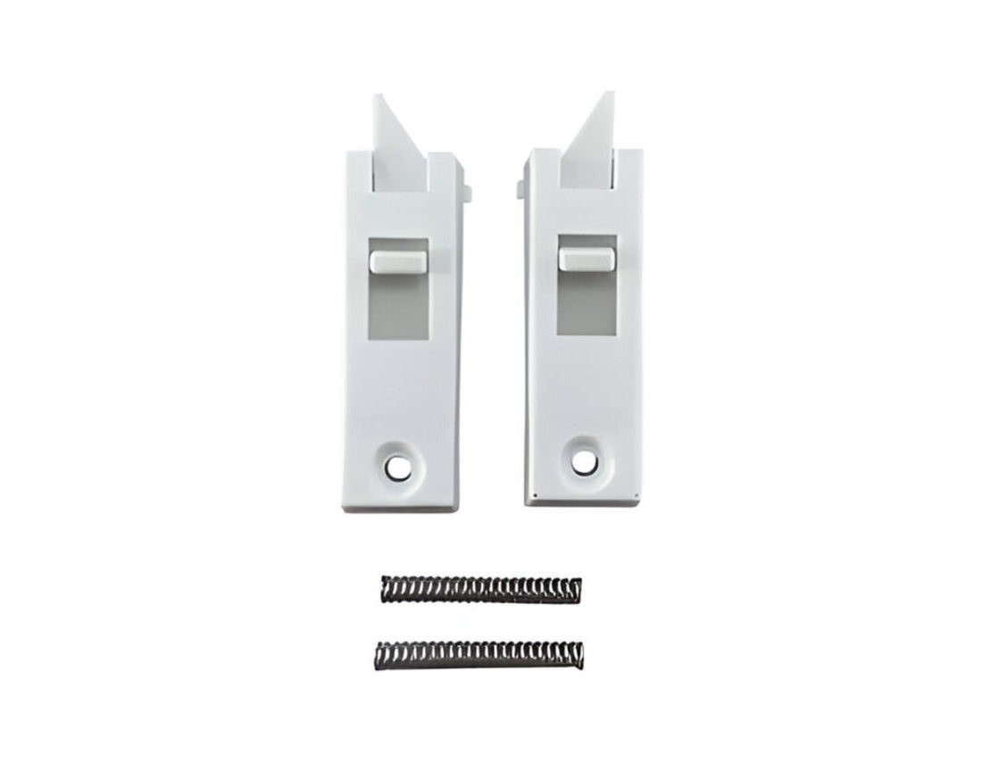 Brixwell Slide Tilt Latch Set, 2-1/4" L, 5/8" W, 1 LH And 1 RH, White, Plastic gallery