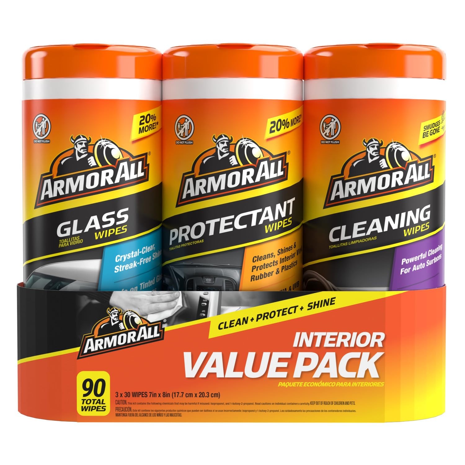 Armor All Car Interior Value Pack 90 Count Includes Auto Glass Cleaner Cleaning gallery