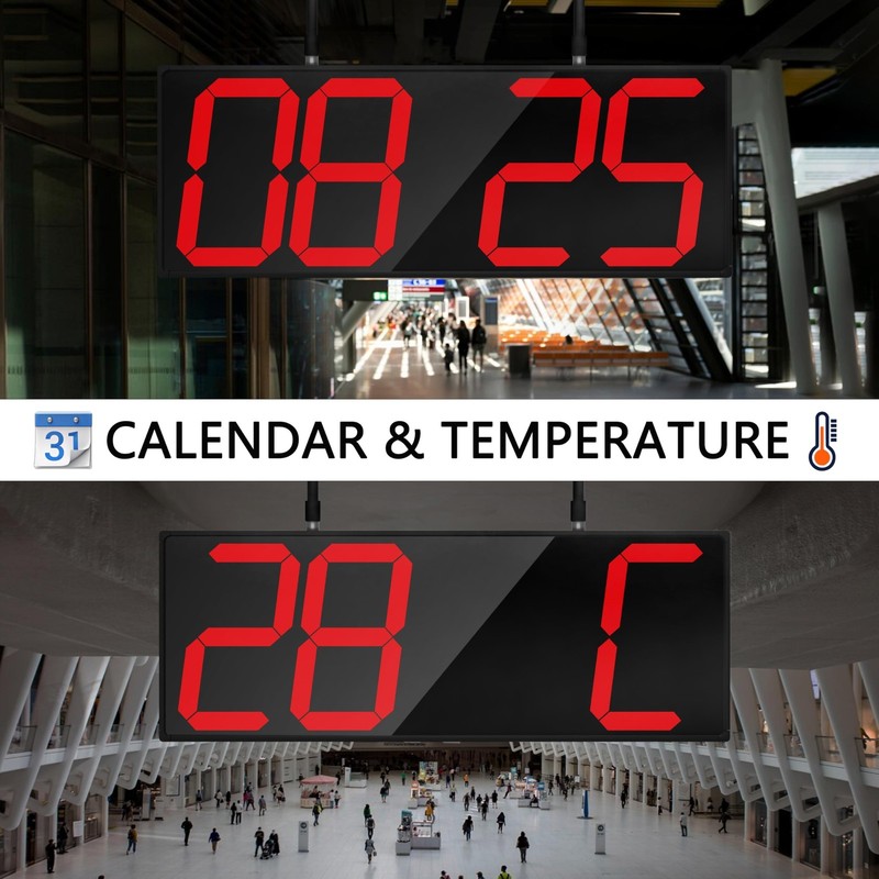Digital Wall Clock with Double Sided Display, Large LED Clock with Timer,Alar... gallery