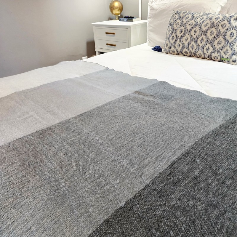 Super Soft Gray & Black | Alpaca Wool Blanket Queen Size gallery