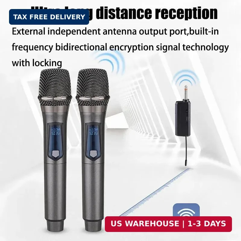 Wireless Microphone, Rechargeable Fixed Frequency Wireless Dual Microphone,Handh gallery