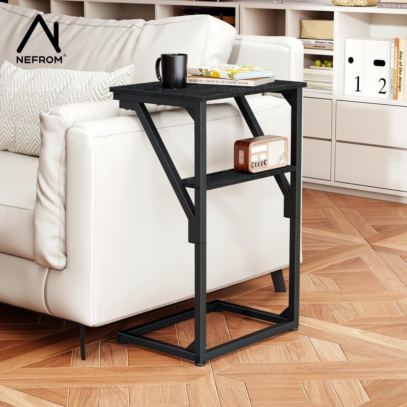 C Shaped End Table Small Sofa Side Table TV Tray Living Room Bedroom gallery