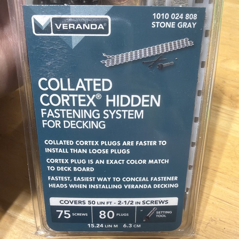 FASTENMASTER COLLATED CORTEX HIDDEN FASTENER VERANDA DECK 2-1/2" STONE GREY 75PC gallery