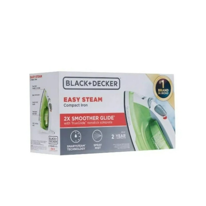 BLACK+DECKER Easy Steam Iron for Clothes, Smart Steam, 1200W, TrueGlide Nonstick gallery