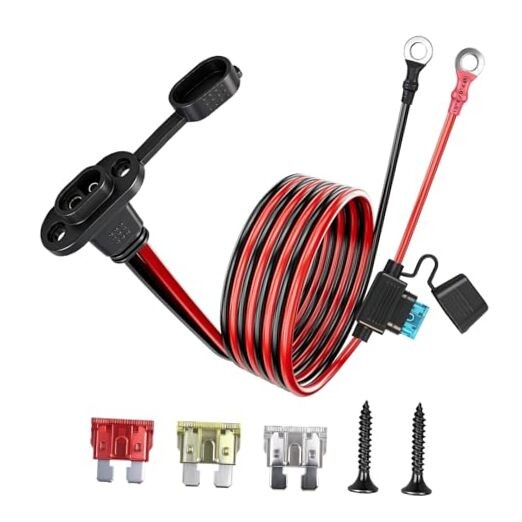 SAE to O Ring Connector 10AWG Waterproof SAE Battery Quick Connect Plug 5FT gallery