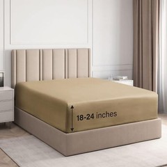 Extra Deep Microfiber Fitted Sheet Only, Fits 18″-24″ Mattress, by CGK Linens