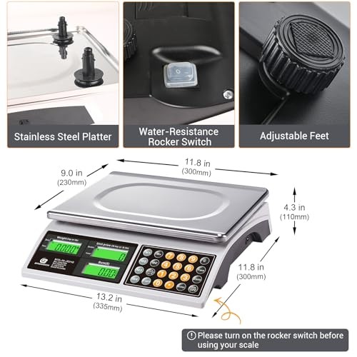 Price Computing Scale, 66lb Digital Stainless Steel Scale Pan-Large Size gallery