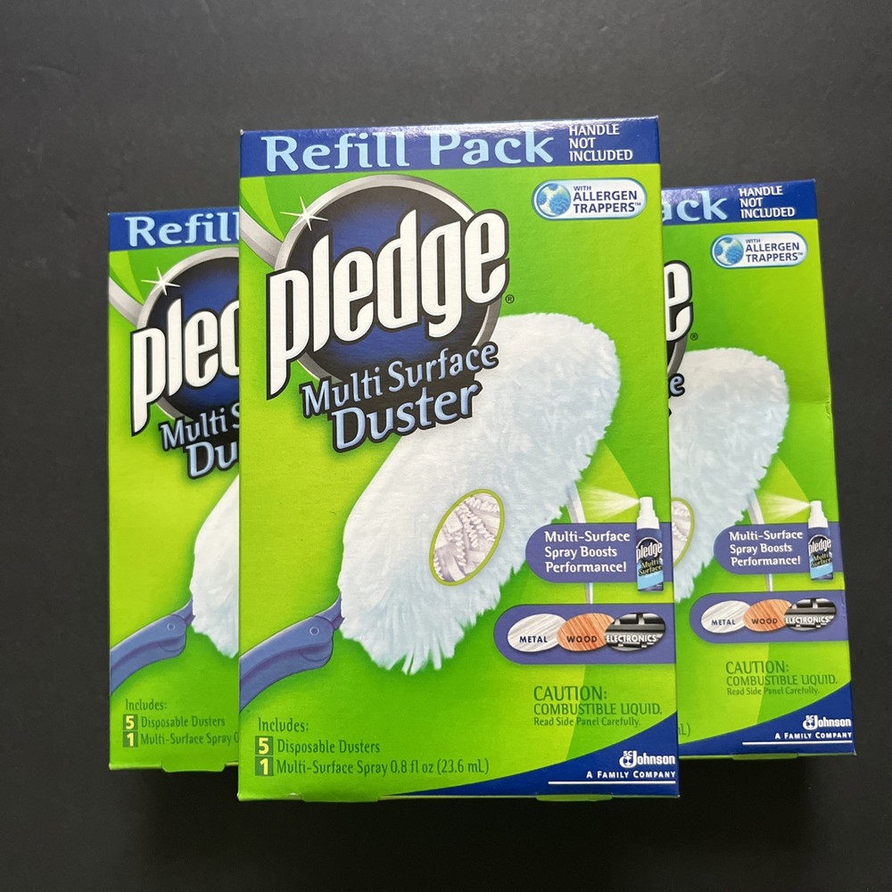 NOS Pledge Multi Surface Duster Refill Packs - Dusters & Spray LOT OF 3
