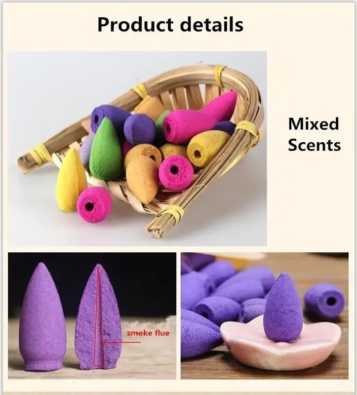 NEW Version Backflow Incense Burner Cones Mixed Flower Flavor Smoke Bullet Cone gallery