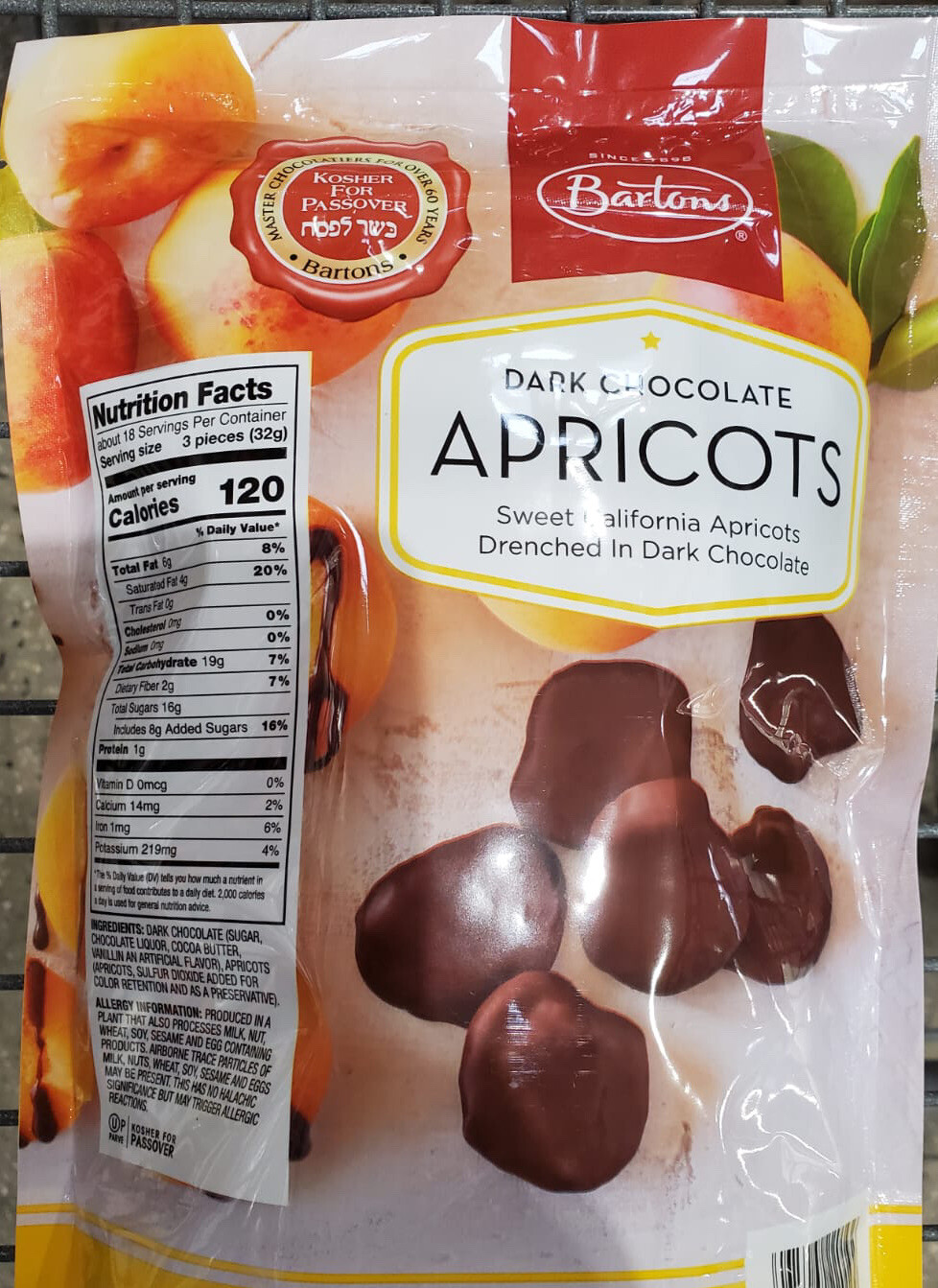 Barton’s Dark Chocolate Apricots 1 Lb 4 Ounce KOSHER FOR PASSOVER ! Free Ship!! gallery