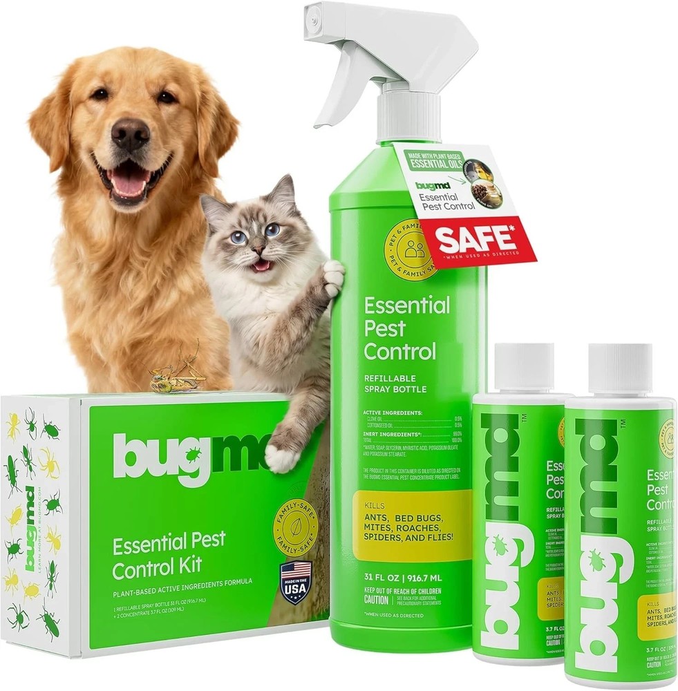 BugMD Bed Bug Spray, Roach & Ant Killer, Indoor Cockroach Treatment, Pet Safe Pl