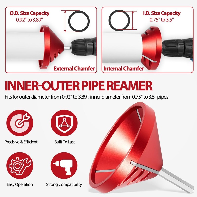 2 In 1 Inner- Outer PVC Deburring Tool CPVC ABS PP PE Pipe Chamfer Reamer Tools gallery