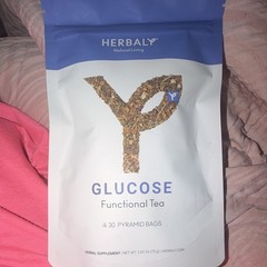 Herbaly Glucose Functional Tea 30 Pyramid Bags Caffeine Free Vegan 2.65oz
