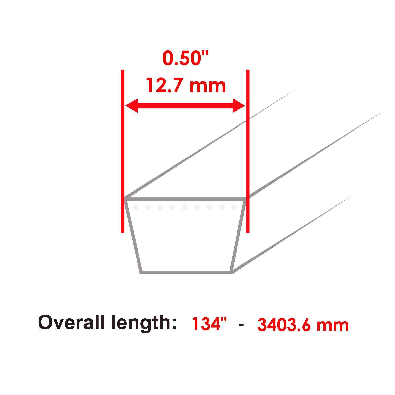 Belt for Troy-Bilt Mustang XP Zero-Turn Mower 50" Deck 2009-2012 / 1/2x134" Qty2 gallery