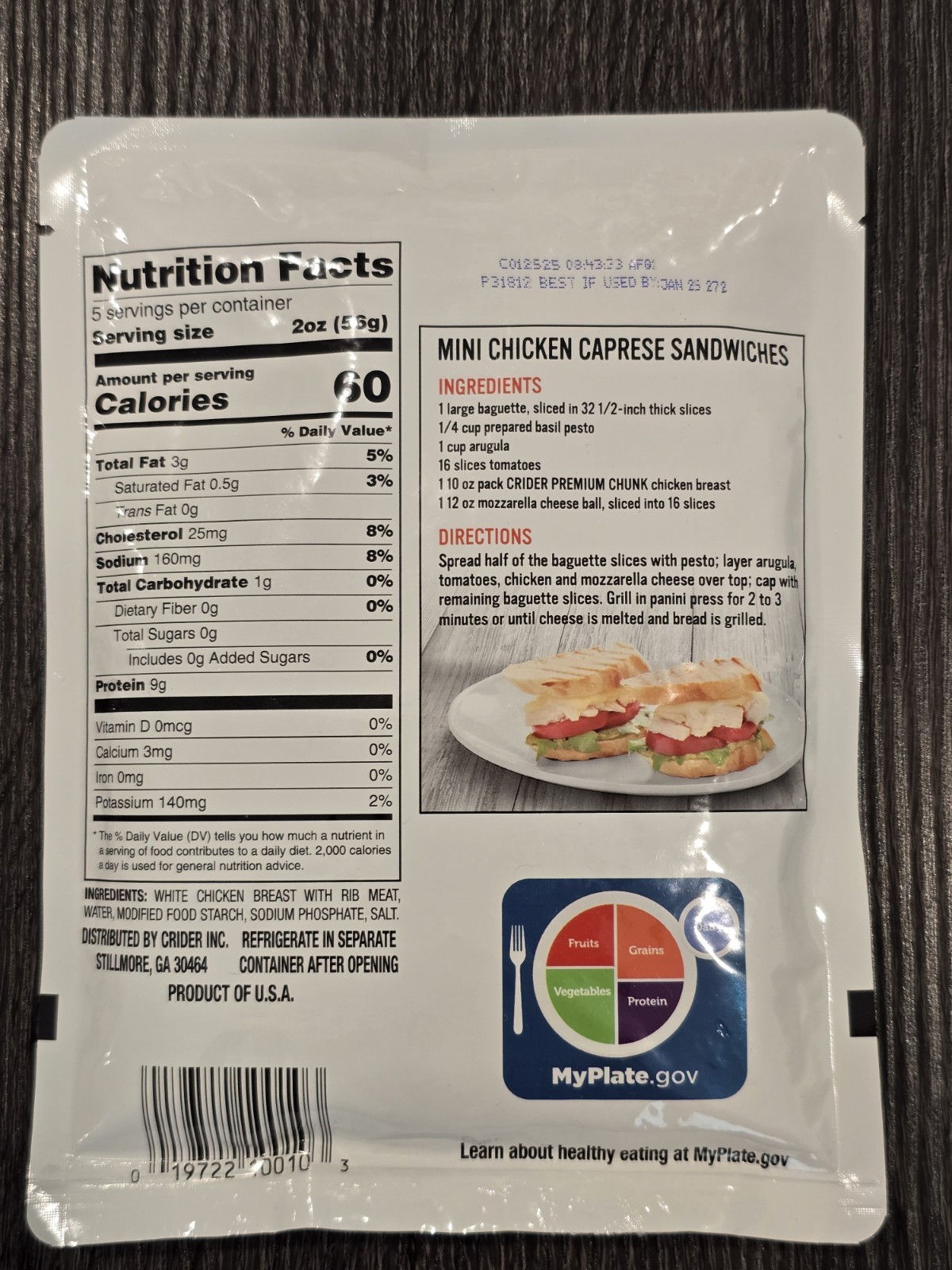 3 CRIDER Premium Chunk Chicken Breast with Rib Meat, Ready-To-Eat, exp 1/25/2027 gallery