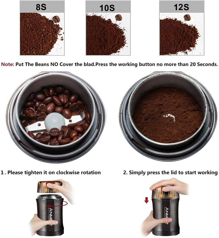 20 sec Powerful Electric Grinder for Coffee Bean, Spices, Nuts , Grains and More gallery