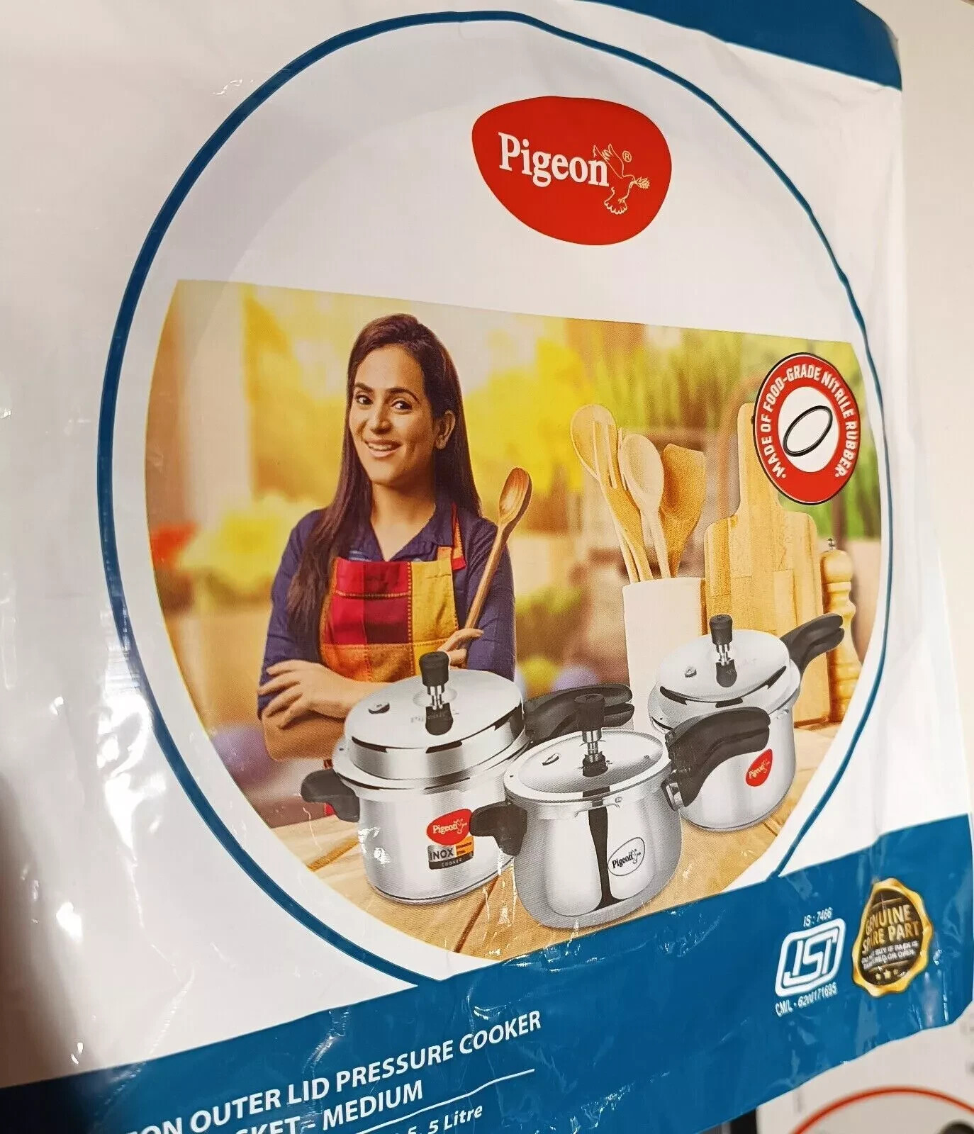 Pigeon Pressure Cooker sealing Ss Medium3.5/ 5 Liters Outer Lid Gasket gallery