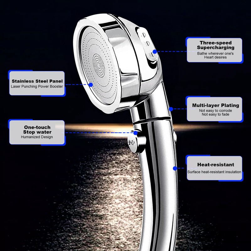 RV Shower Head Handheld Water Saving Multi-Functional RV Shower Head with Hose gallery