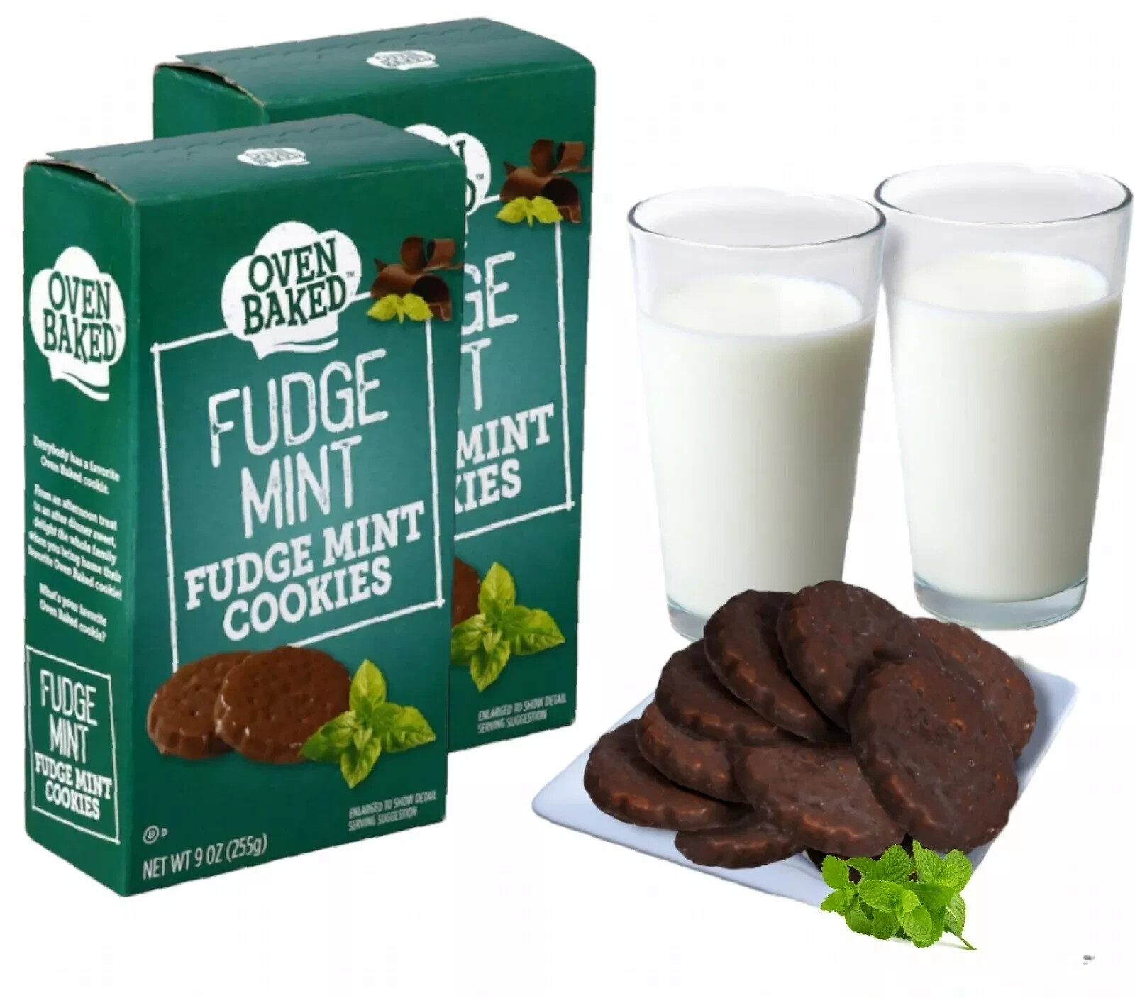 (2) Oven Baked 9 oz. FUDGE MINT Cookies Similar to Girl Scout Thin Mints BB 3/25 gallery