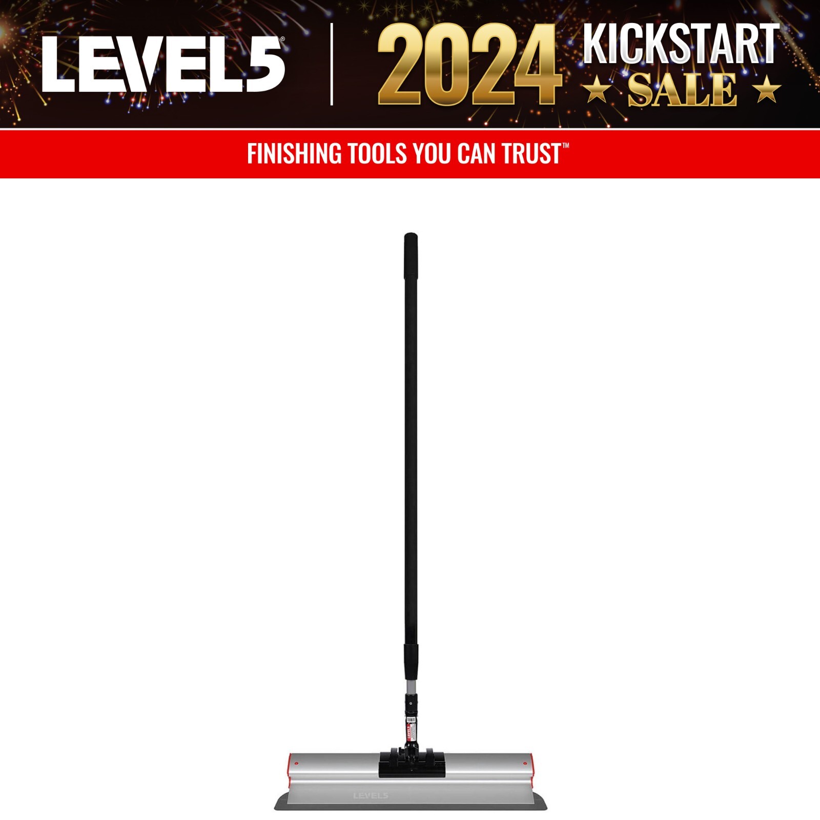 LEVEL5 24" Drywall Skimming Blade with Adapter + 49-87" Extension Handle | 5-431 gallery