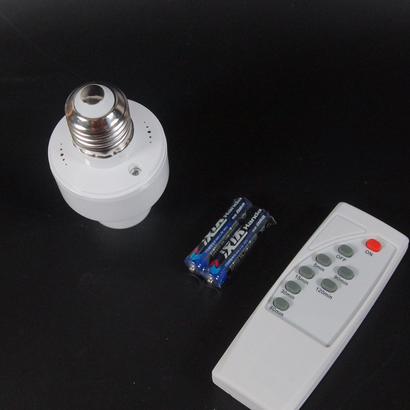 2x Wireless Remote Control Light Lamp E27 Screw Bulb Base Holder Cap Socket gallery