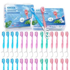 70Pack Mini Disposable Toothbrushes 5-in-1 1 Count (Pack of 70), Blue