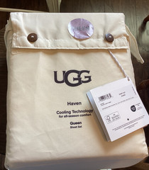 UGG HAVEN Queen Sheet Set Cooling Technology for All Season Comfort Light Sand!