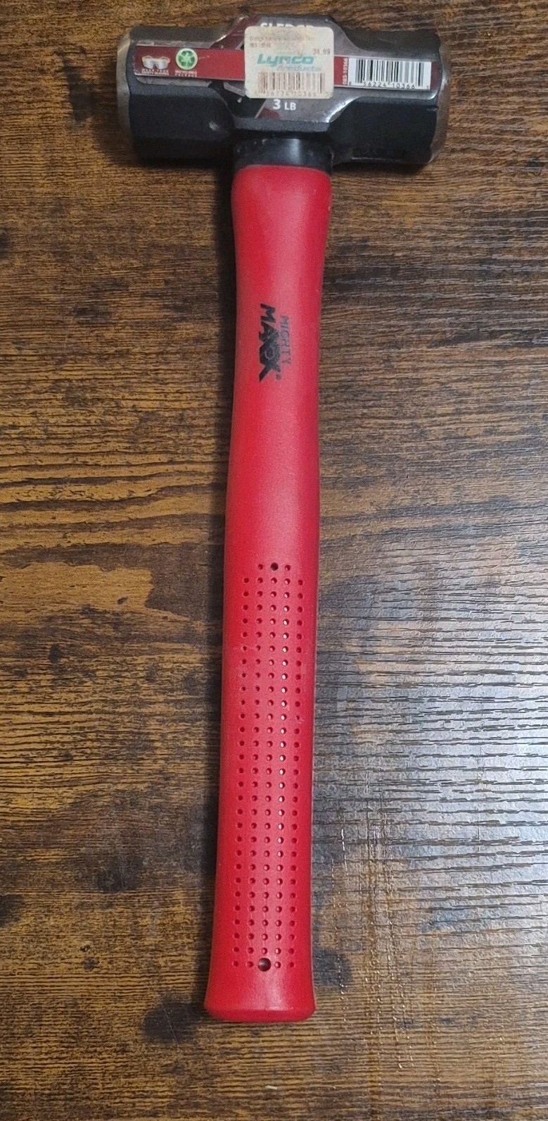Lynco Products Mighty Maxx Sledge Hammer 3lb 14in Rubber Handle Red/Black gallery