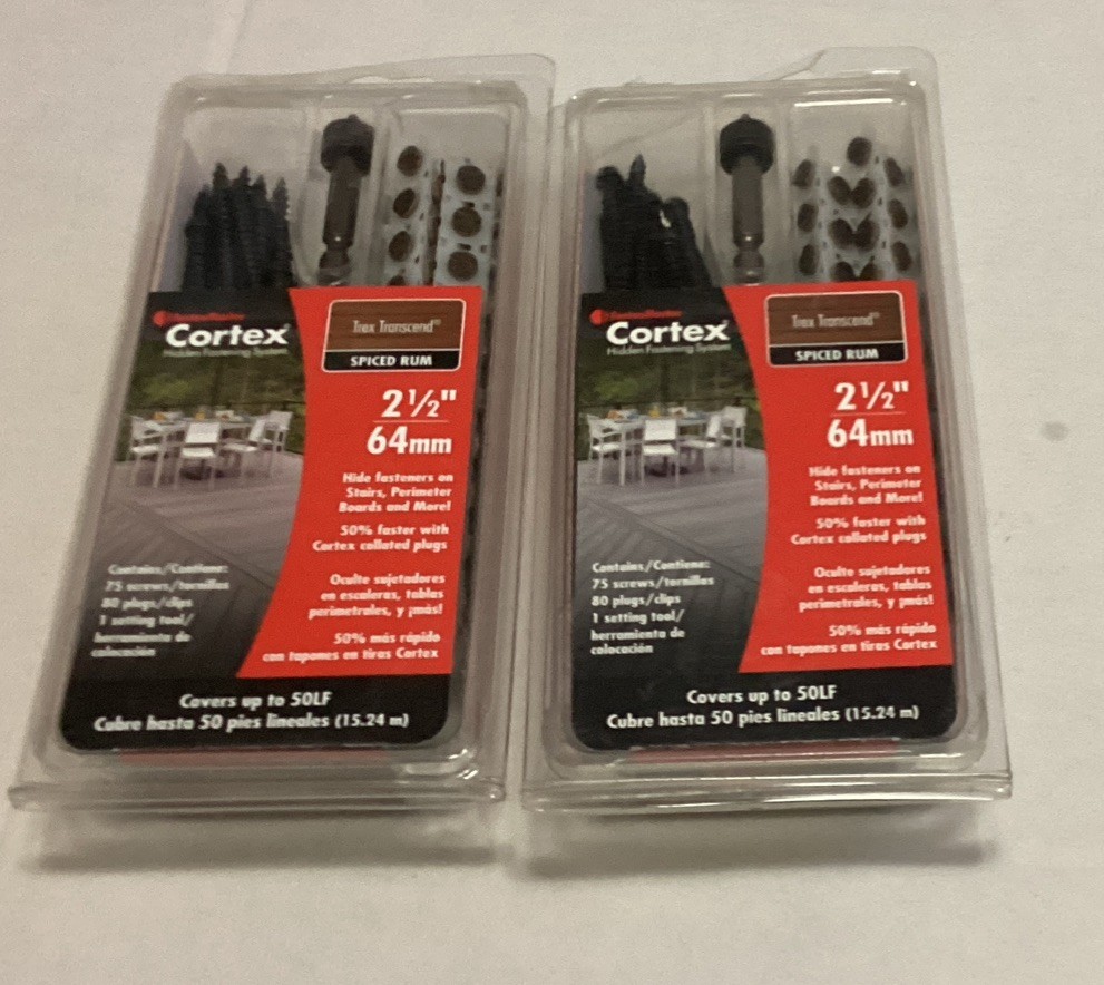 Two (2) Boxes Fastenmaster Cortex Fastening System Trex Screws & Plug Spiced Rum