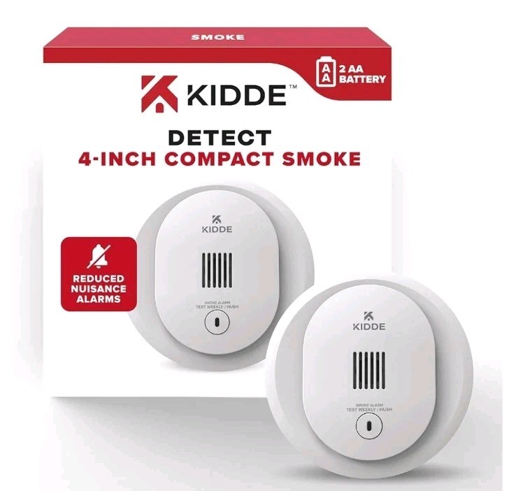Kidde Smoke Detector, AA Battery Operated, Compact Size, LED Status Light, 85 dB gallery